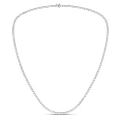 4-Prong Straight-Line Tennis Necklace (Round)
