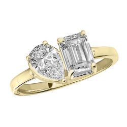 Dual Harmony Lab Grown 2 ctw Yellow Gold Diamond Ring