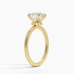  The Solitaire Elegance Yellow Gold Engagement Ring with Hidden Halo - Lab Grown 1.5ctw *IGI Certified*