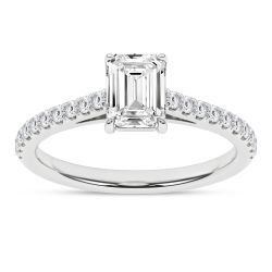 Radiance Tempest 14K White Gold Emerald Ring