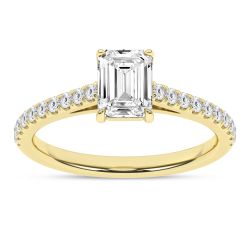 Aria Dahlia 14K Yellow Gold Emerald Ring