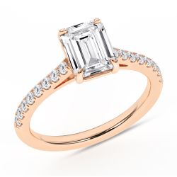  Vesper 14K Rose Gold Emerald Ring
