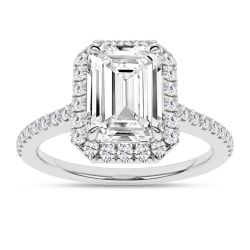 Halo Engagement Ring (Emerald)