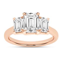 Azure Primrose 14K Rose Gold Emerald Ring