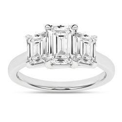 Cyra Iris 14K White Gold Emerald Ring