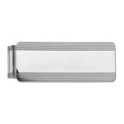 Isolde 14k White Gold Men's Grooved Money Clip