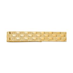 Lumine 14k Men's Textured Basketweave Pattern Tie Bar