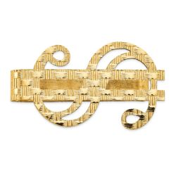 Zevora 14k Polished Textured Dollar Sign Money Clip