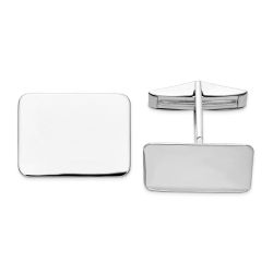 Lyra 14K WG Mens Rectangular Cuff Links