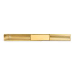 Luzine 14k Men's Grooved Engravable Tie Bar
