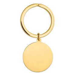 Solenne 14k Round High Polished Disc Key Ring