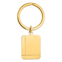 Luzine 14k Grooved Rectangle Disc Key Ring
