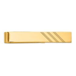 Amara 14k Men's Grooved Engravable Tie Bar