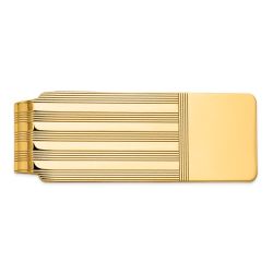 Vellum 14k Men's Grooved Polished Money Clip