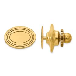 Mirelle 14k Mens Oval with Line Design Tie Tac