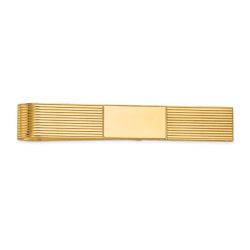 Mirelle 14k Mens Grooved Engravable Tie Bar