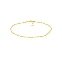 Yellow Gold Fancy Valentino Adjustable Anklet