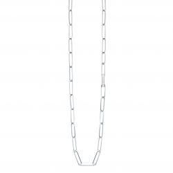 Front View Sterling Silver Diamond Necklace