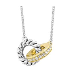 Amara Yellow Gold and Sterling Silver Diamond 1/6 CTW Pendant