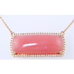 14kt Rose Gold Pink Opal Necklace