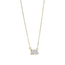 Duo Brilliance Lab Grown 1 ctw Yellow Gold Diamond Necklace