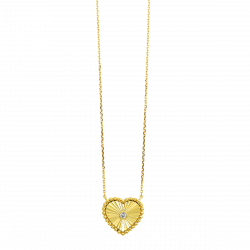 Gold Heart Diamond Pendant