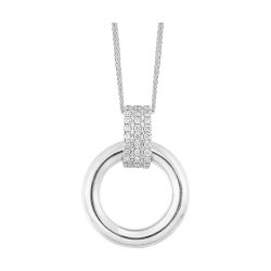 Harmony Loop 14K White Gold Diamond Circle Pendant