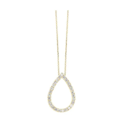 14k Yellow Gold Teardrop Diamond Pendant 1/4 CTW