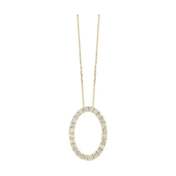 14k Yellow Gold Oval Diamond Pendant 1/4 CTW