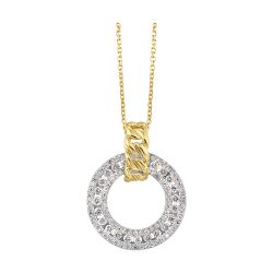 Davina 14K White and Yellow Gold 1/2CTW Diamond Circle Pendant
