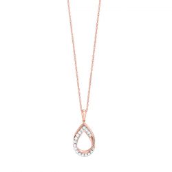 10KT Pink Gold & Diamond Stunning  Pendant  - 1/10 ctw