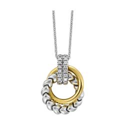 Elentira Yellow Gold and Sterling Silver Diamond 1/8 CTW Pendant