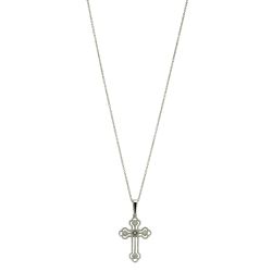 Seraphine Sterling Silver Diamond Cross Necklace