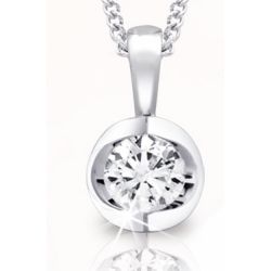 Front View Canadian Diamond Pendant White Gold