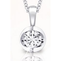 Front View Canadian Diamond Pendant White Gold