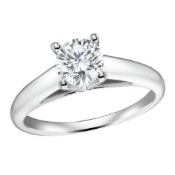 Front View Diamond Ring in White Gold