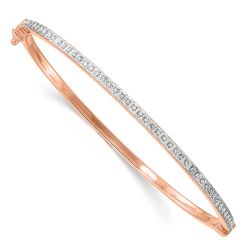Cassian Diamond Fascination Diamond Mystique Sterling Silver 18K Rose Gold-plated Diamond Bangle