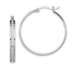 Celestine Diamond Fascination Diamond Mystique Sterling Silver Platinum-plated Diamond Round Hoop Earrings