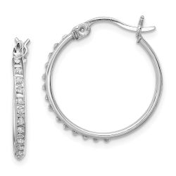 Liora Diamond Fascination Diamond Mystique Sterling Silver Platinum-plated Diamond Round Hoop Earrings