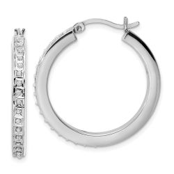 Liora Diamond Fascination Diamond Mystique Sterling Silver Platinum-plated Diamond Hoop Earrings