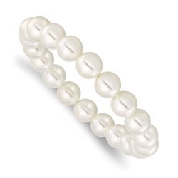 Lyra Majestik 10-11mm White Imitation Shell Pearl Stretch Bracelet