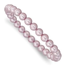 Lyra Majestik 7-8mm Purple Imitation Shell Pearl Stretch Bracelet