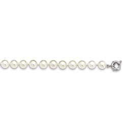 Gleaming Echo Dusk Valley Majestik Sterling Silver Rhodium-plated 10-11mm White Imitation Shell Pearl Hand-knotted Necklace