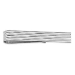 Cadenza Sterling Silver Rhodium-plated Tie Bar