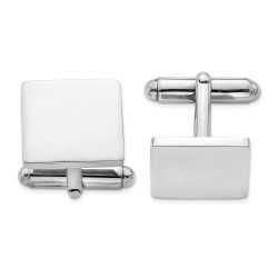 Aurayne Sterling Silver Rhodium Plated Square Cuff Links