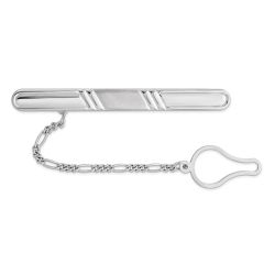 Vellum Sterling Silver Rhodium Plated Tie Clip
