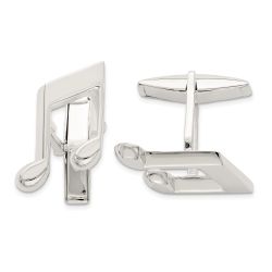Zevora Sterling Silver Music Note Cuff Links