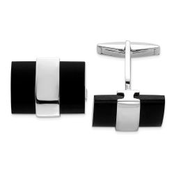 Seraph Sterling Silver Onyx Cuff Links