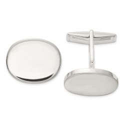 Valora Sterling Silver Polished Oval Cuff Links