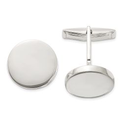 Alouette Sterling Silver Polished Round Cuff Links